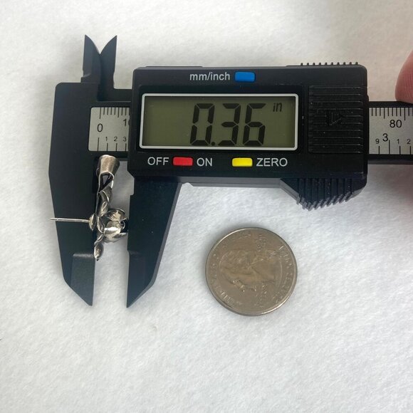 VTG Sterling Silver 925 3 Dimensional Rose Flower Ribbon 1" Stud Earrings - Picture 16 of 16